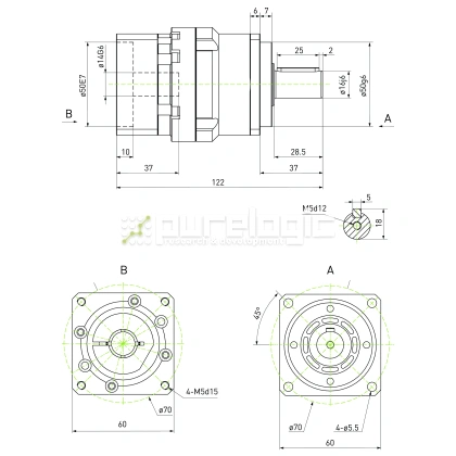 Редуктор планетарный прецизионный 60VRB10K-S16-P0 фото